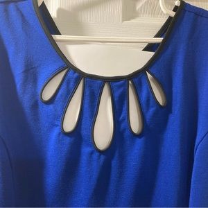 Apt 9 Royal blue knit dress with cut out details in neckline EUC size XL